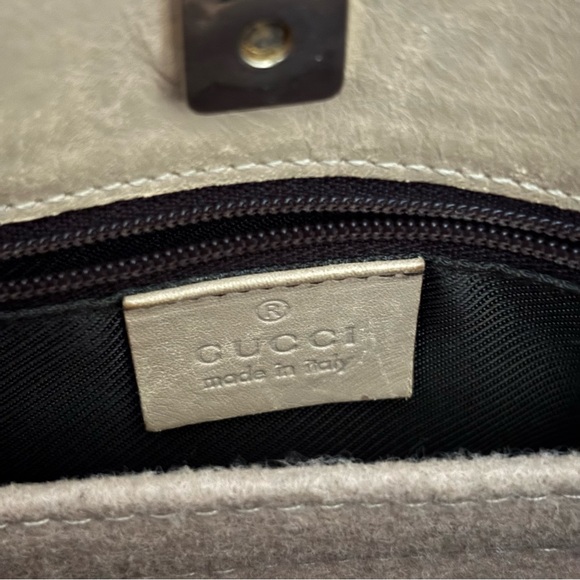 Gucci Beige GG Supreme Canvas Shoulder Bag with Tan Strap - Picture 7 of 10